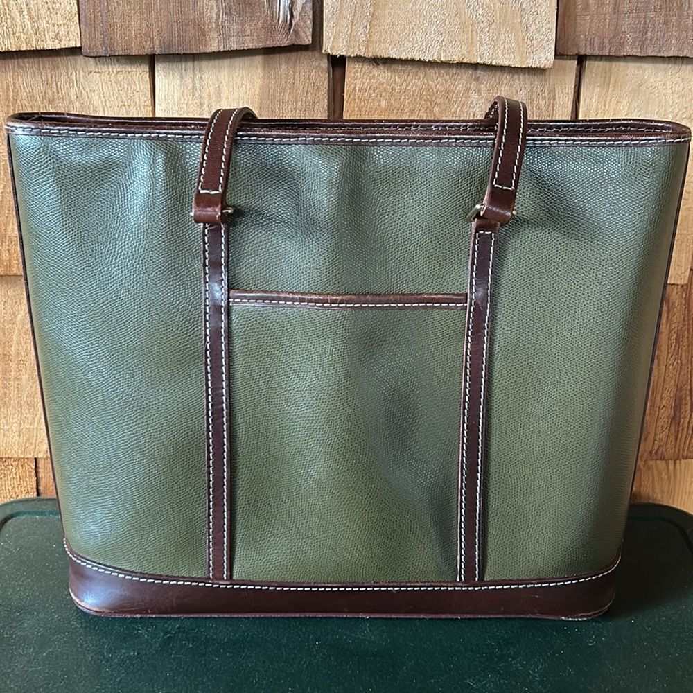Dooney & Bourke Claremont Cynthia Tote,Olive/Chocolate MSRP $298 Large Handbag - Picture 2 of 11